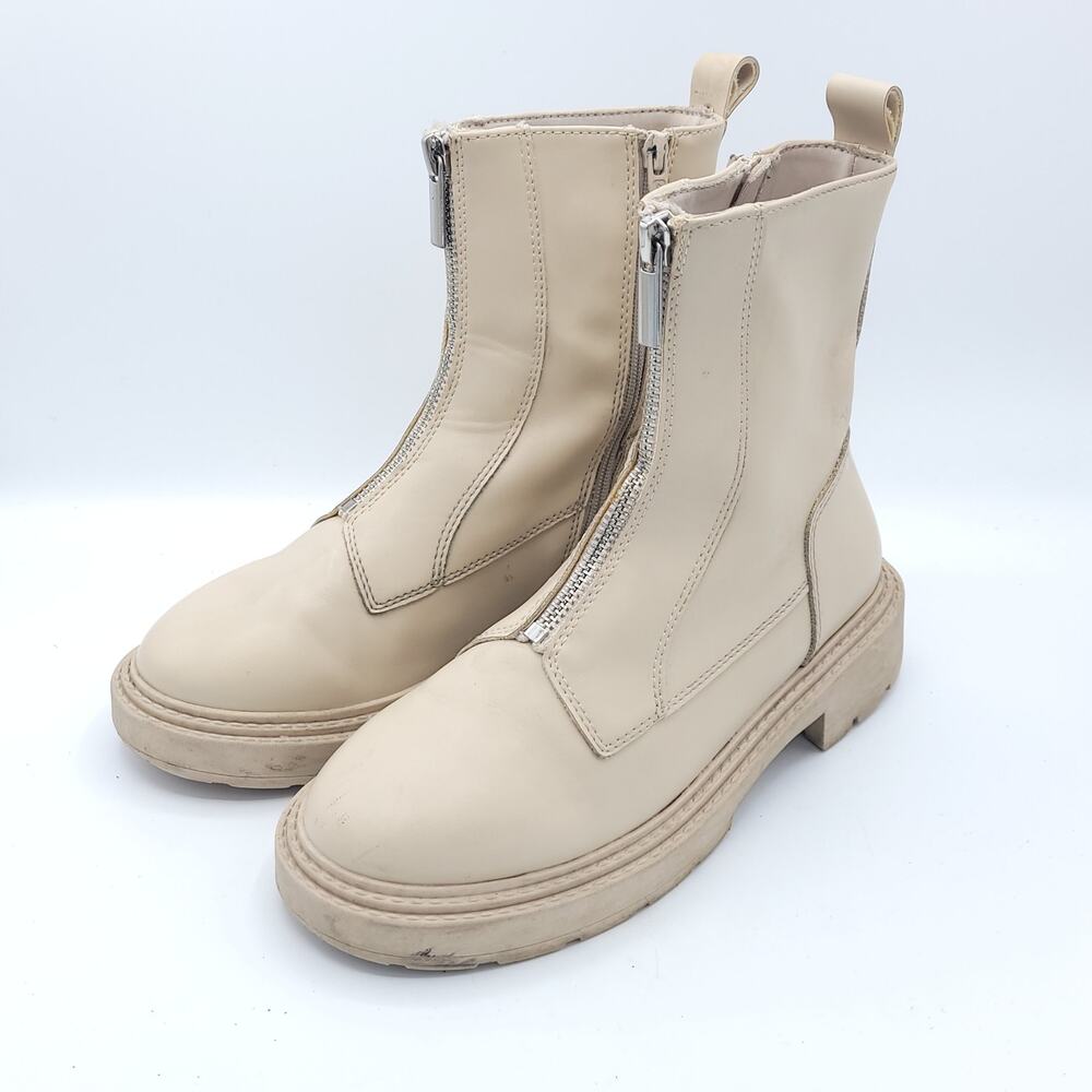 Zara Beige boot zip up girls size 3.5